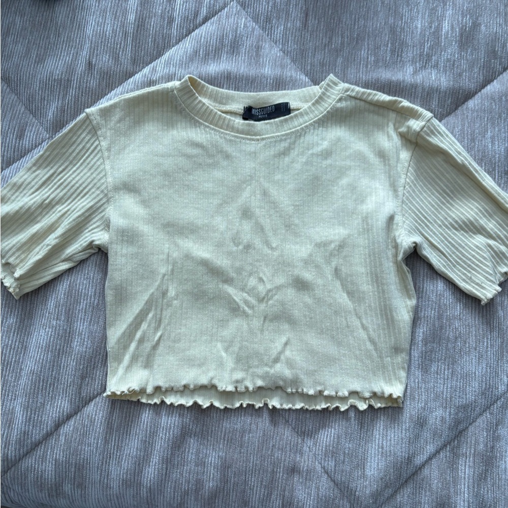 Missguided Petite Ribbed Crop Top